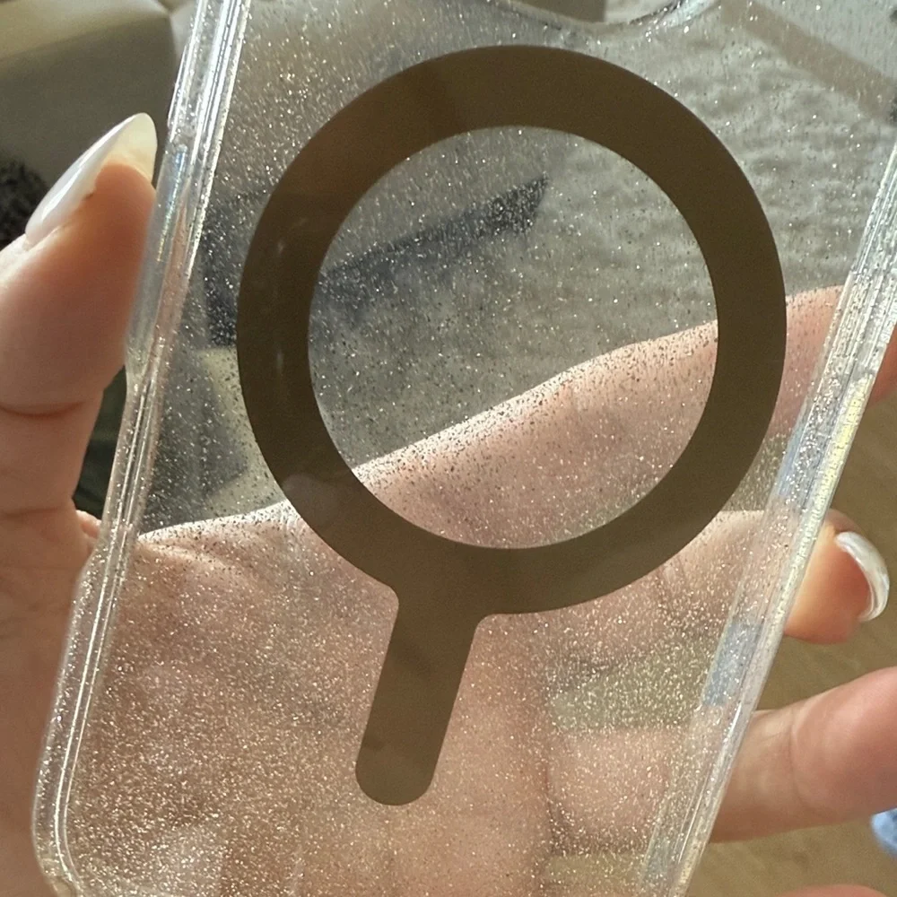 Speck Clear Glitter iPhone 16 Pro Phone Case with MagSafe